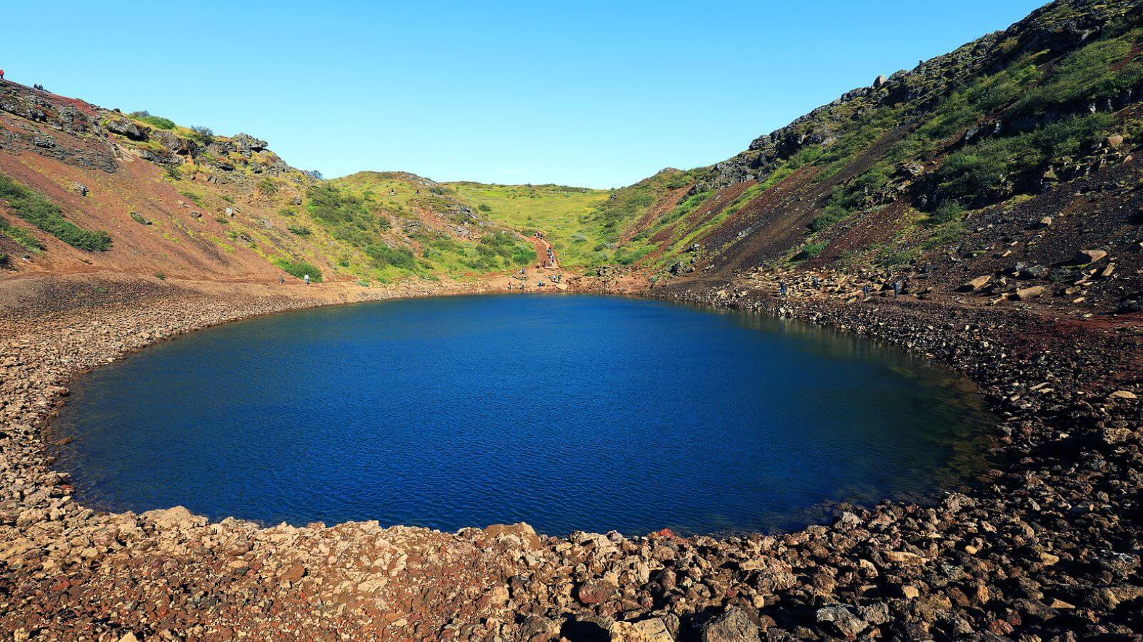 Kerid Crater Lake near the Golden Circle in Iceland.