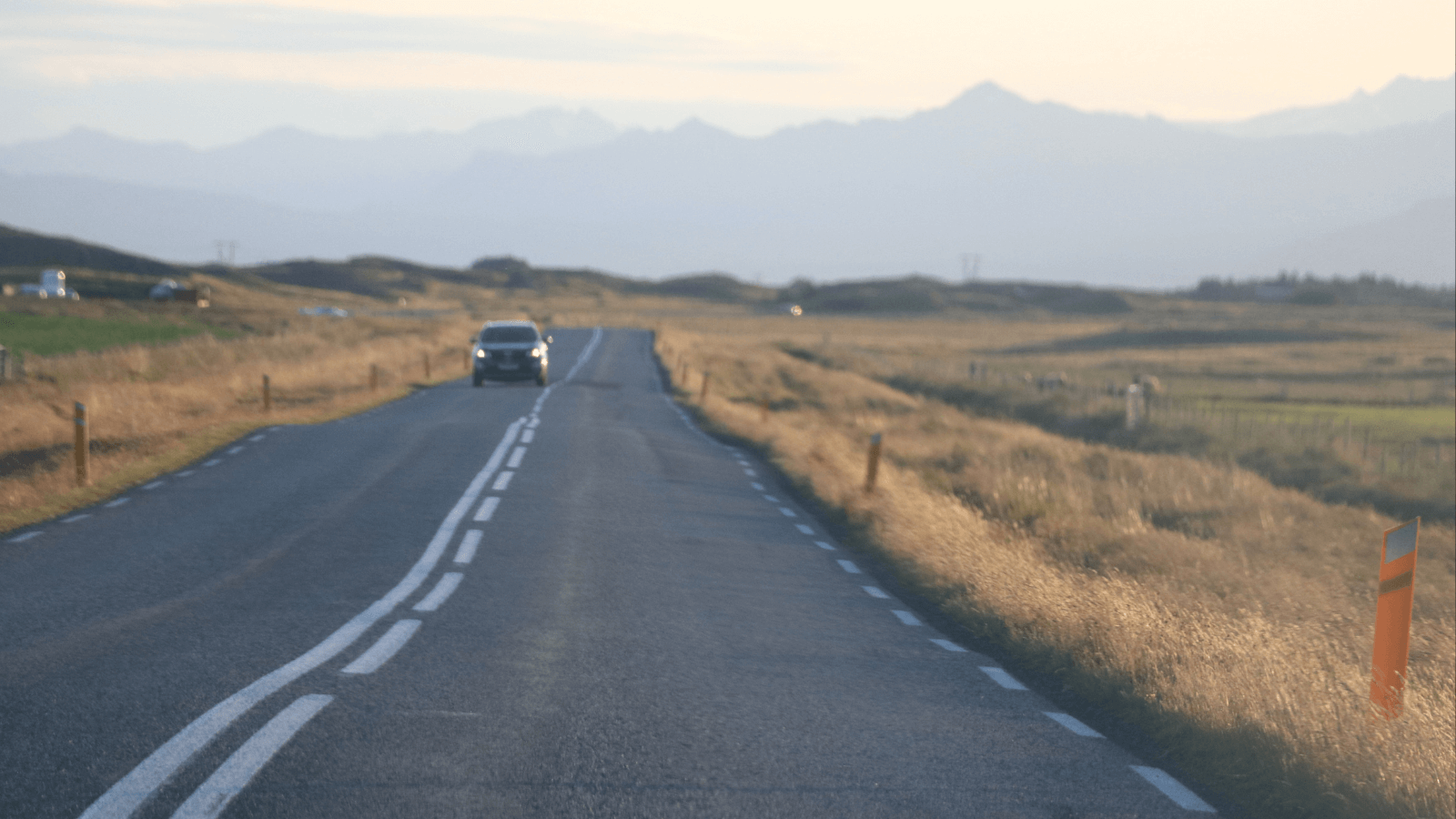 A car driving on Iceland’s Ring Road.