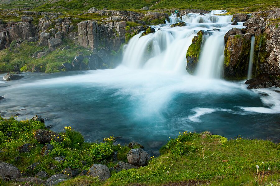 Dynjandi waterfall in the Westfjords, Iceland.